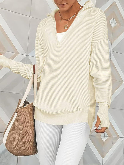 Half Zip Long Sleeve Knit Top – product image 29