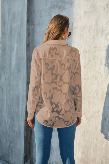 Full Size Collared Neck Long Sleeve Shirt Plus Size – product image 22