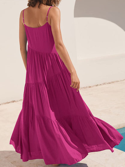 Full Size Ruched Tiered Spaghetti Strap Dress – product image 19