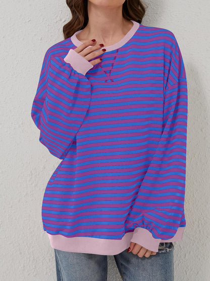 Contrast Striped Long Sleeve Sweatshirt – product image 8