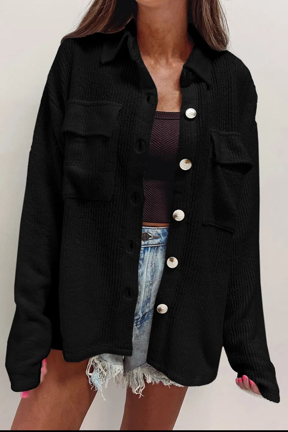 Button Up Long Sleeve Shacket – product image 10