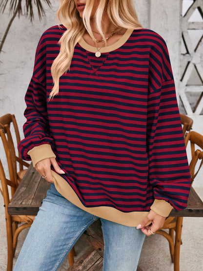 Contrast Striped Long Sleeve Sweatshirt – product image 24