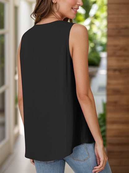 Full Size Ruched V-Neck Tank – product image 5