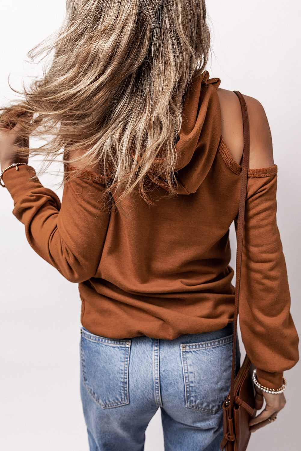 Cold Shoulder Long Sleeve Hoodie – product image 4
