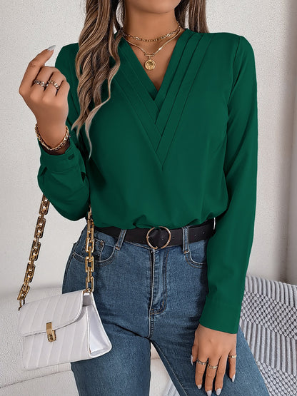 V-Neck Long Sleeve Blouse – product image 23