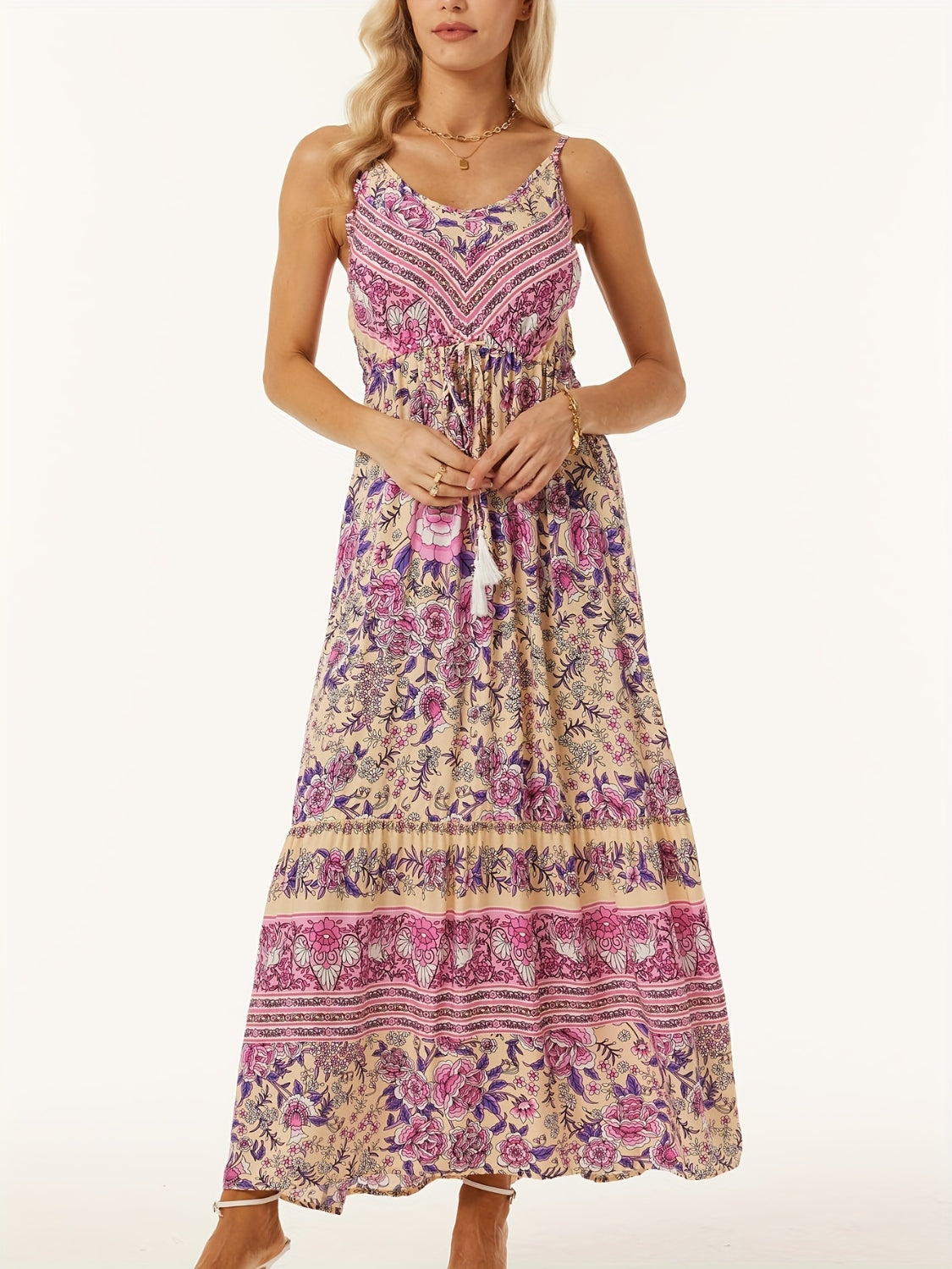 Printed Scoop Neck Midi Cami Dress – product image 4