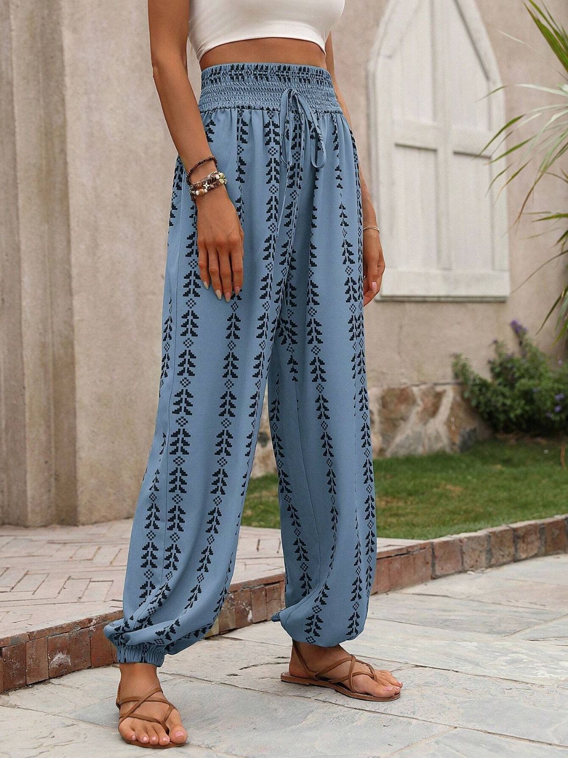 Tied Printed High Waist Pants – product image 21