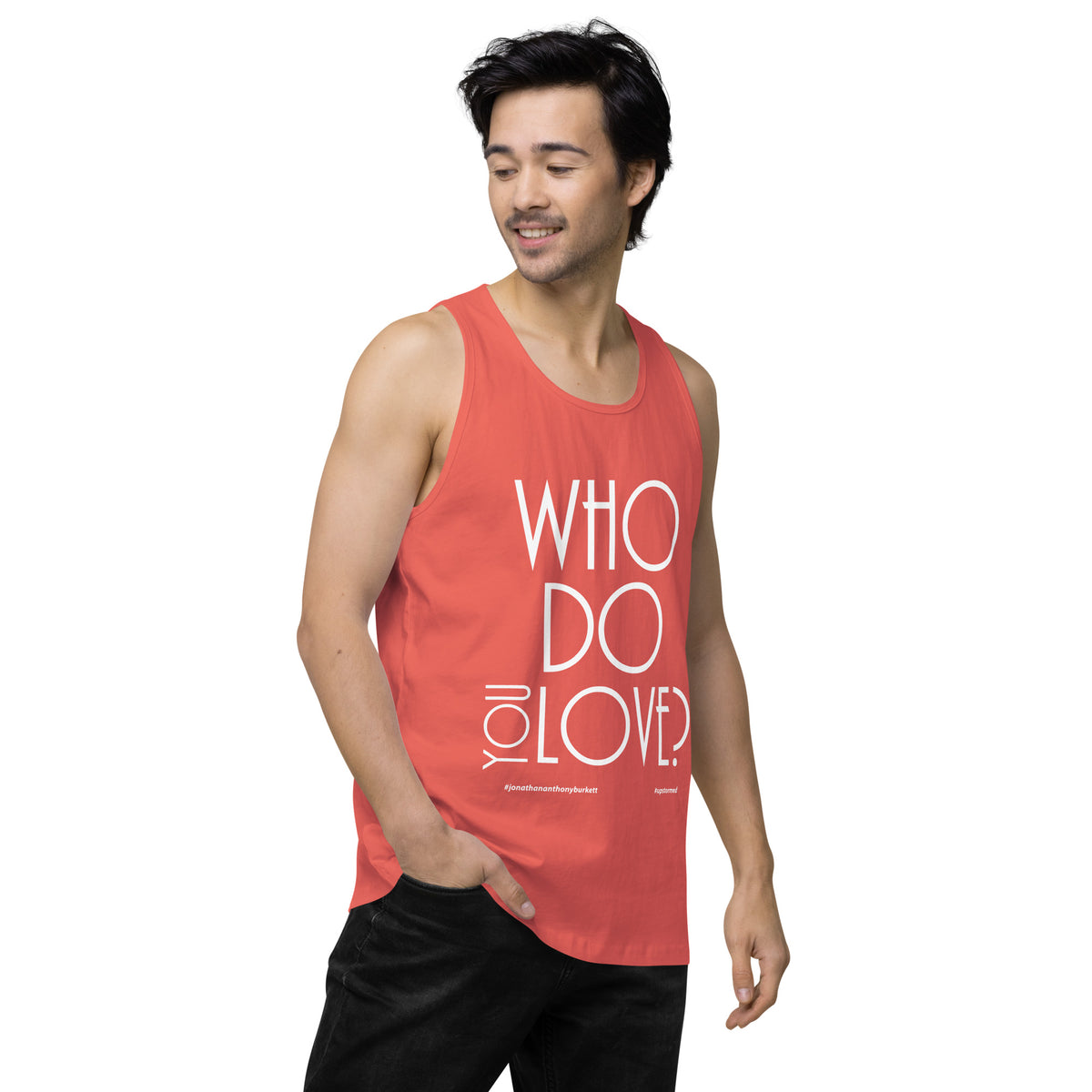 Who Do You Love Men’s premium tank top