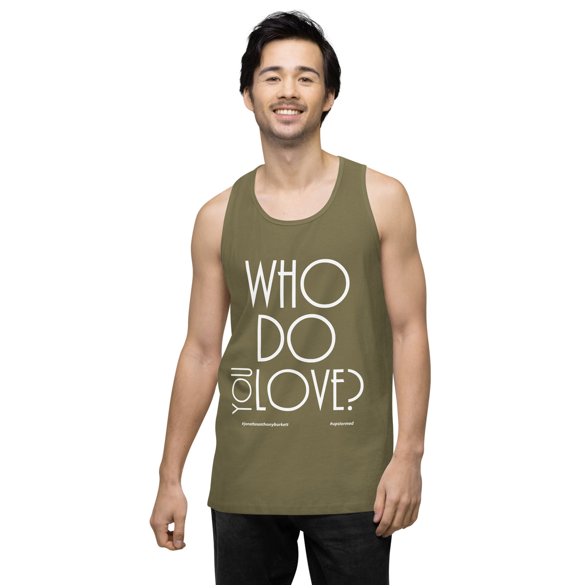 Who Do You Love Men’s premium tank top