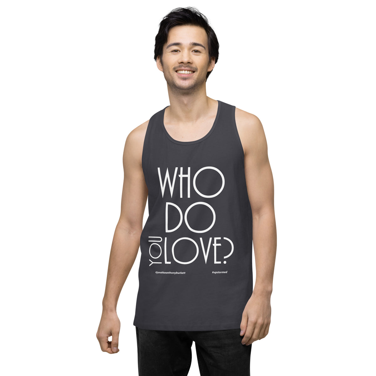 Who Do You Love Men’s premium tank top