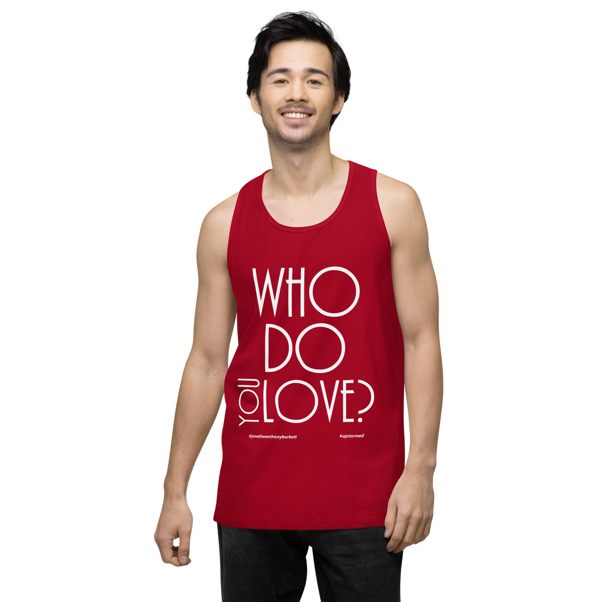 Who Do You Love Men’s premium tank top