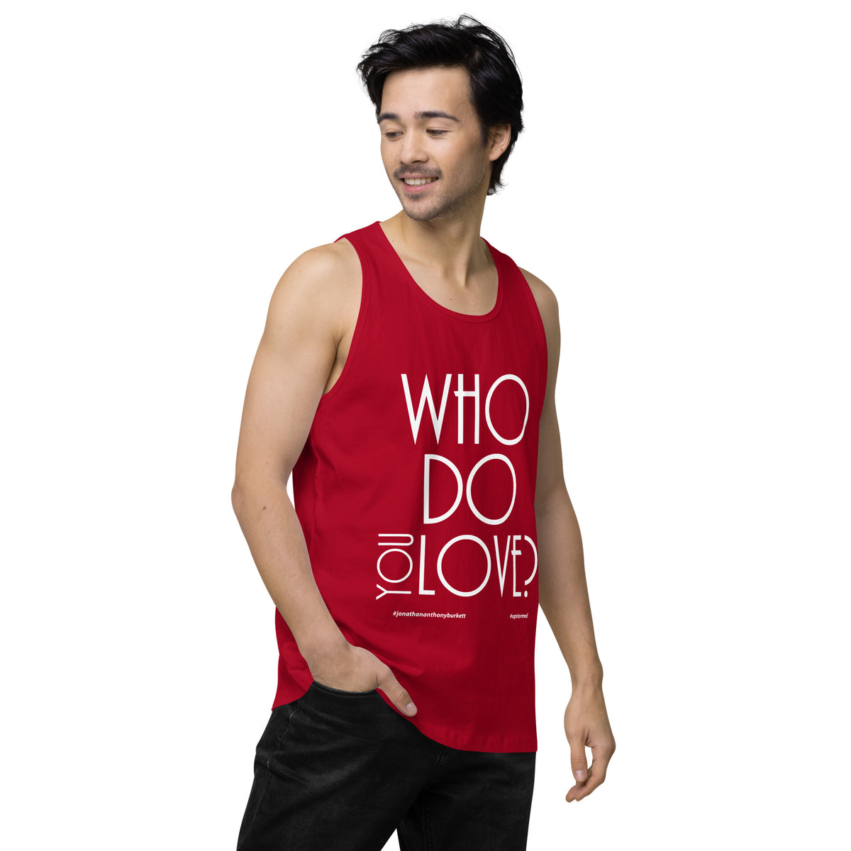 Who Do You Love Men’s premium tank top