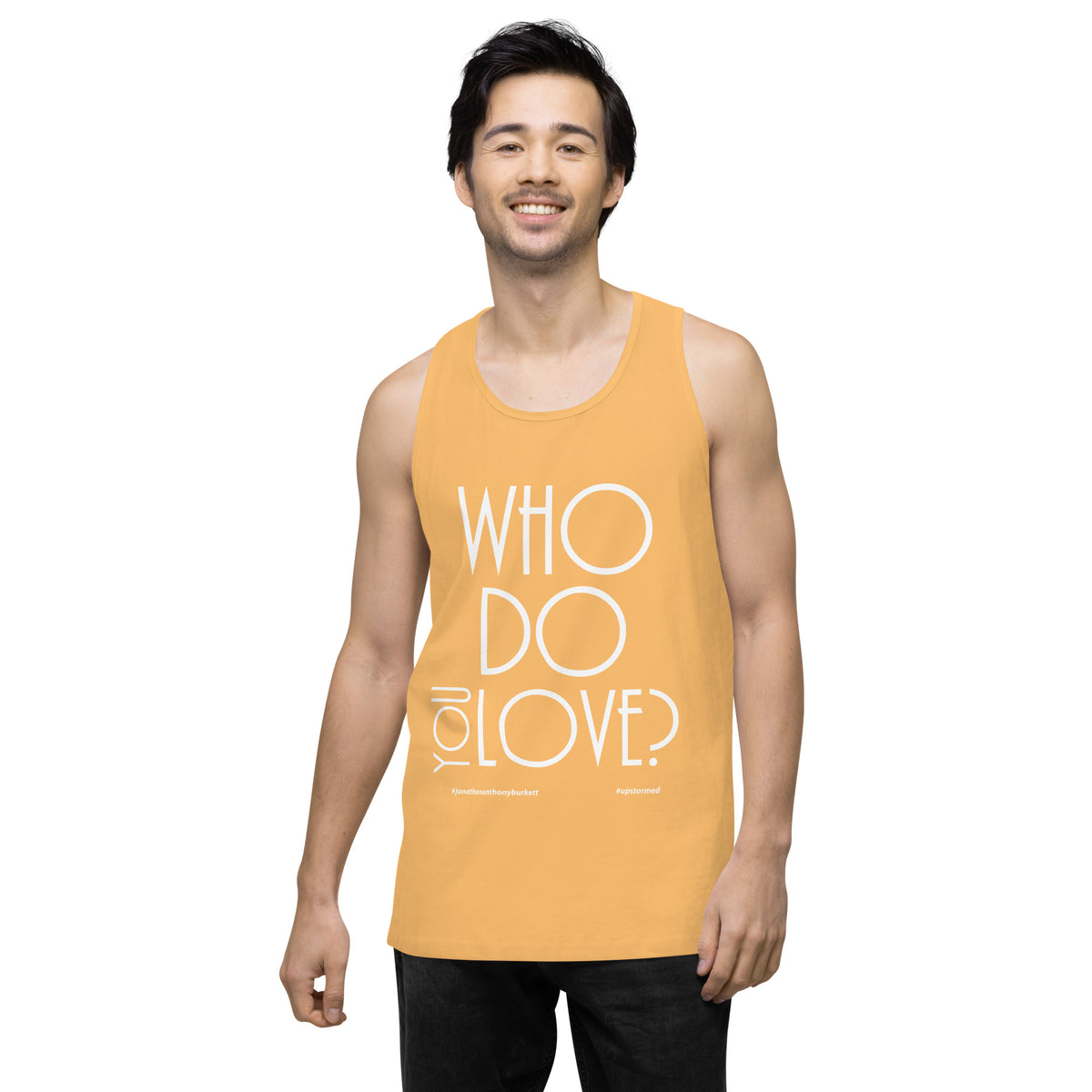 Who Do You Love Men’s premium tank top