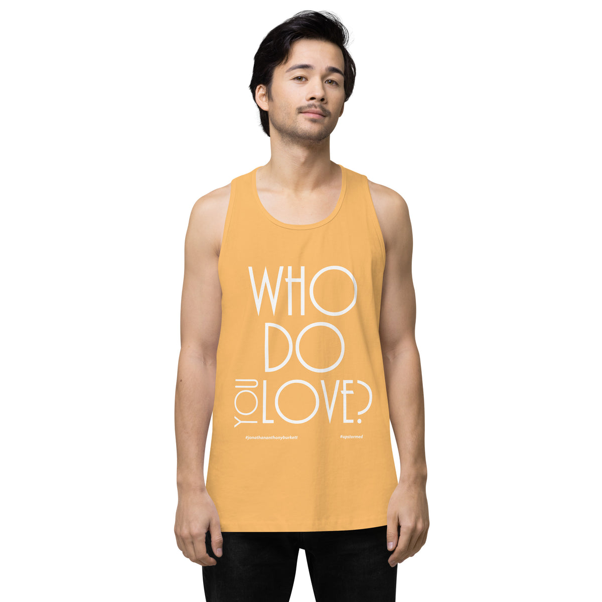 Who Do You Love Men’s premium tank top