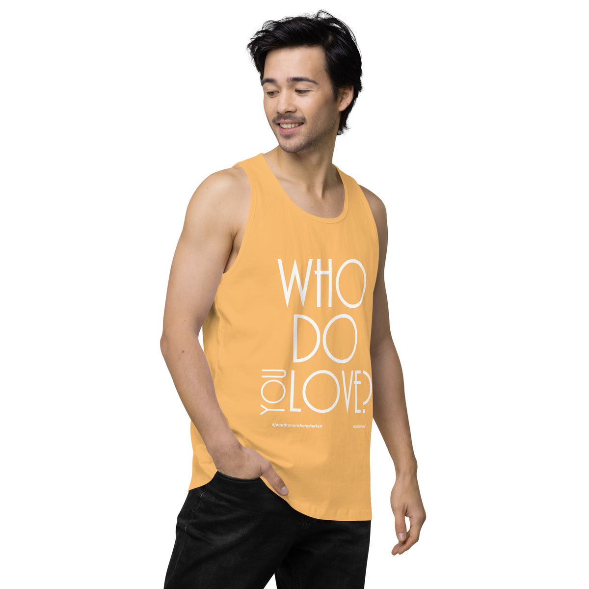 Who Do You Love Men’s premium tank top