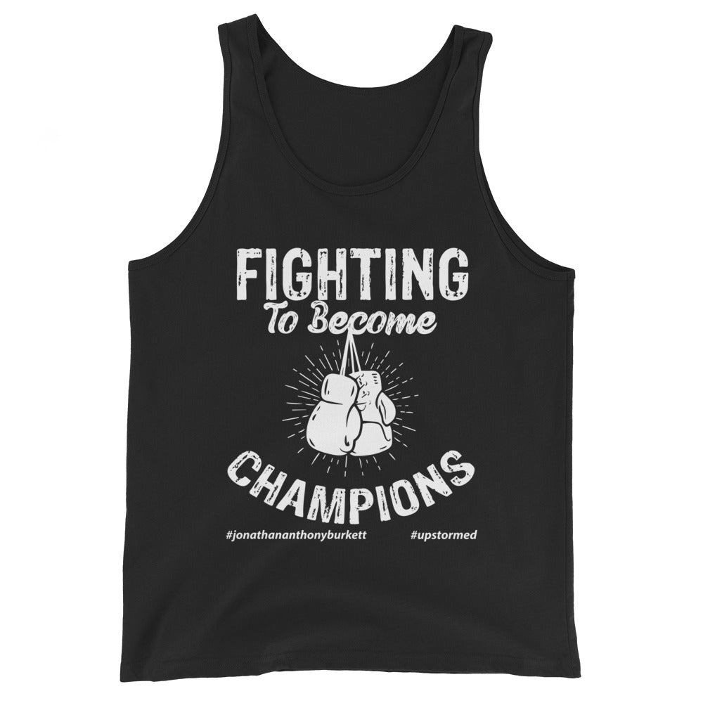 Fighting To Become Champions Upstormed Tank Top in Black — front view