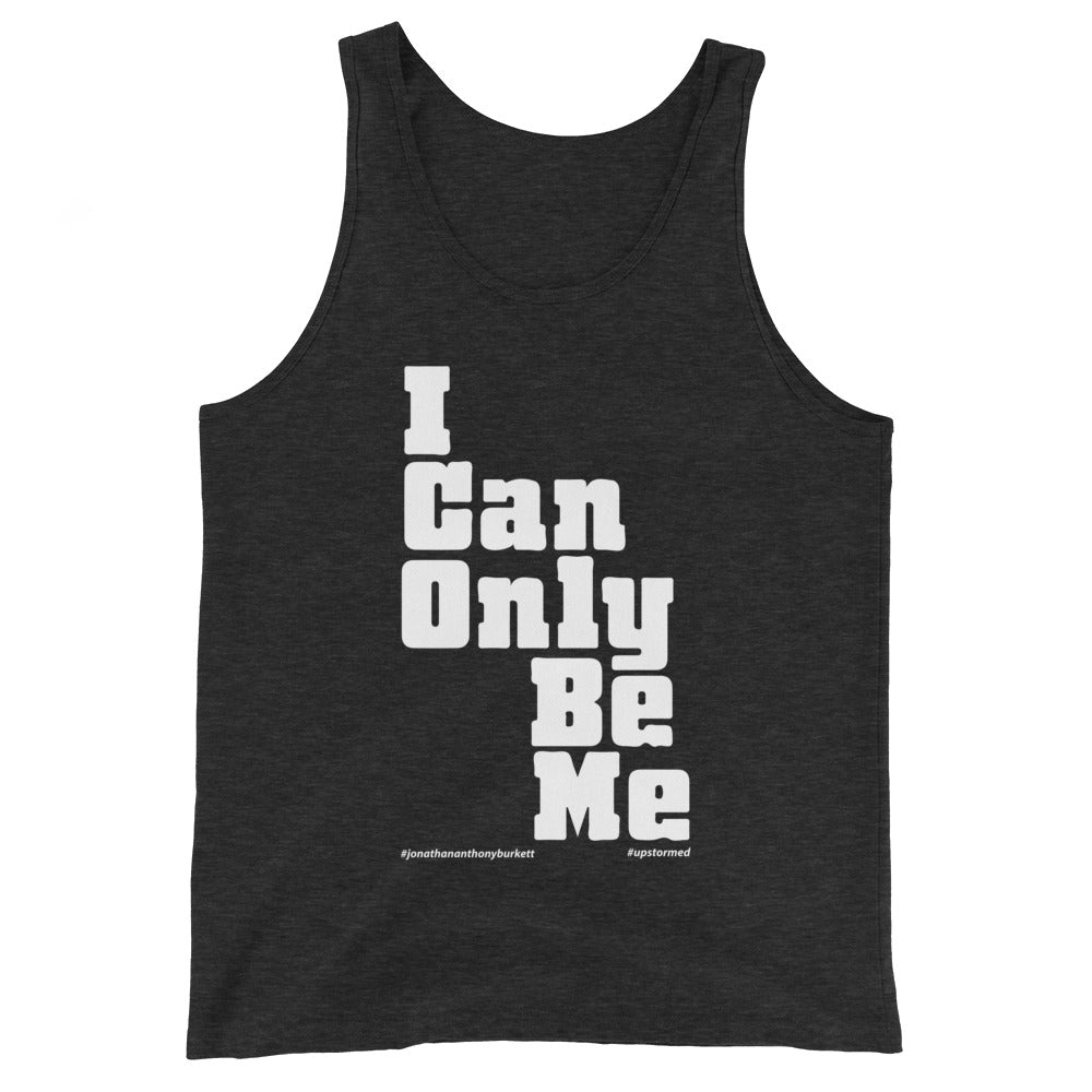 I Can Only Be Me Upstormed Tank Top in Charcoal Black Triblend — front view