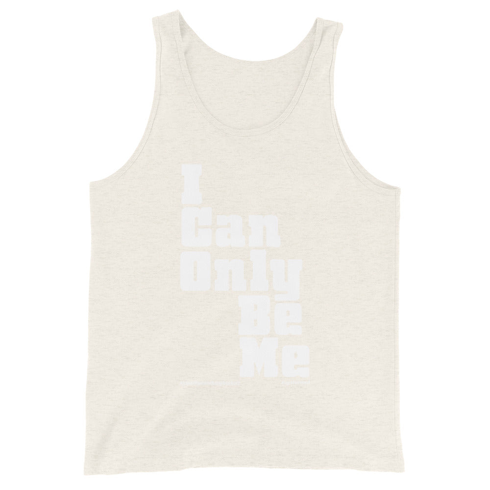 I Can Only Be Me Upstormed Tank Top in Oatmeal Triblend — front view