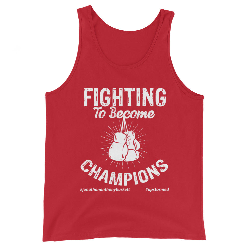 Fighting To Become Champions Upstormed Tank Top in Red — front view