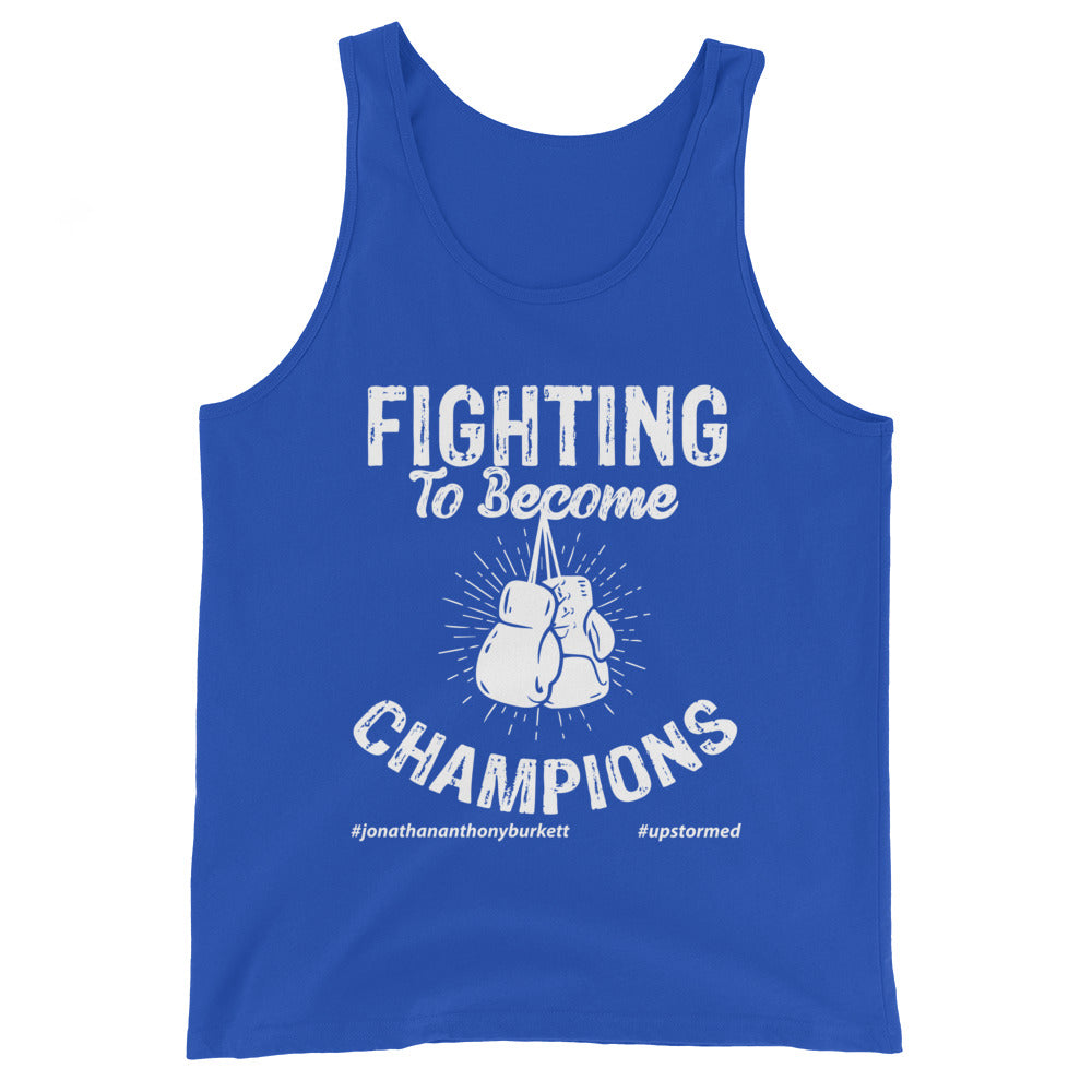 Fighting To Become Champions Upstormed Tank Top in True Royal — front view