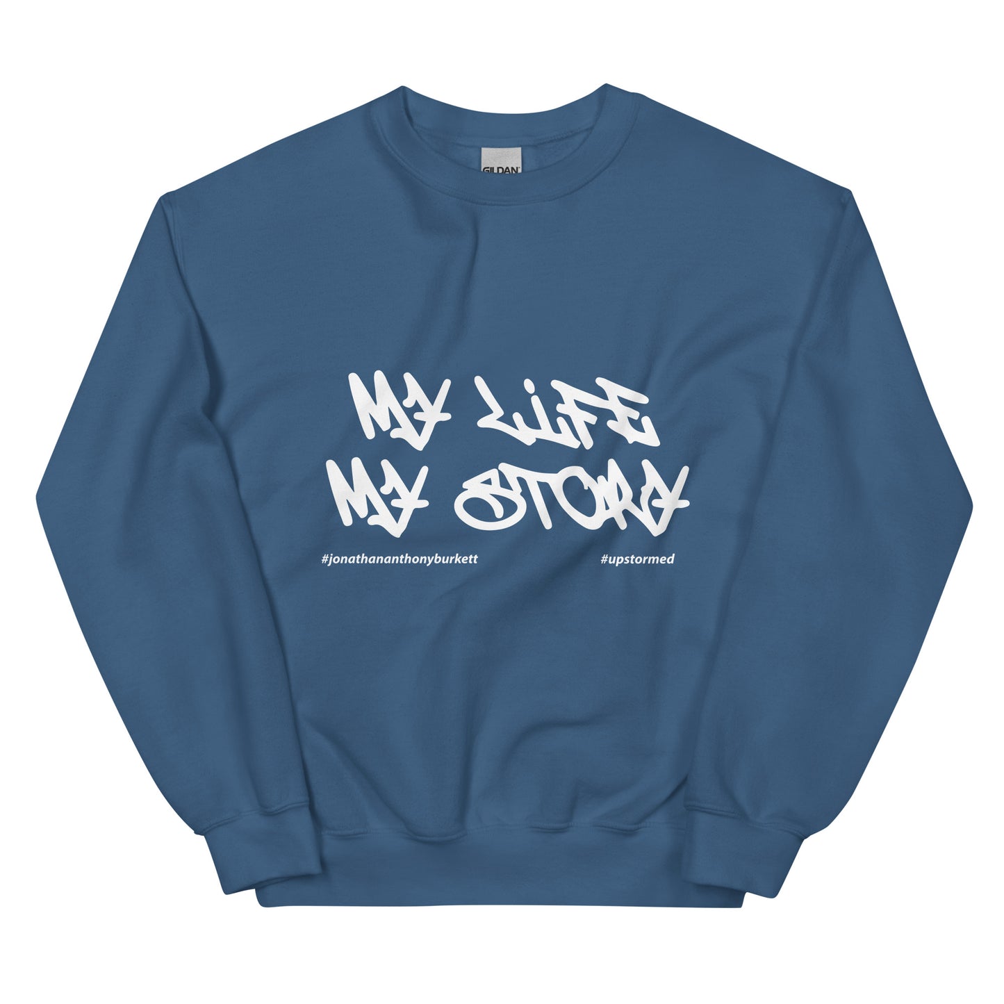 My Life My Story Upstormed Sweatshirt in Indigo Blue — front view