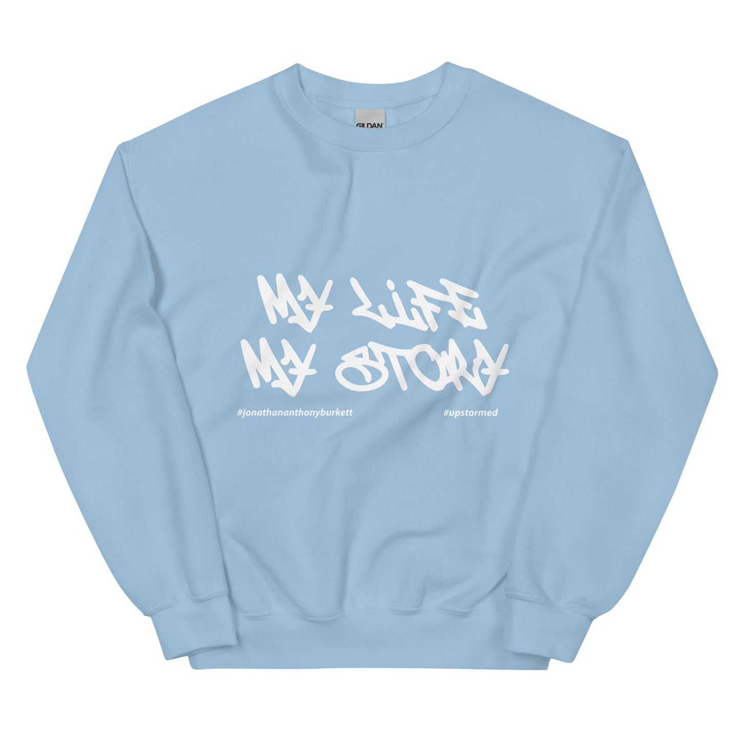 My Life My Story Upstormed Sweatshirt in Light Blue — front view