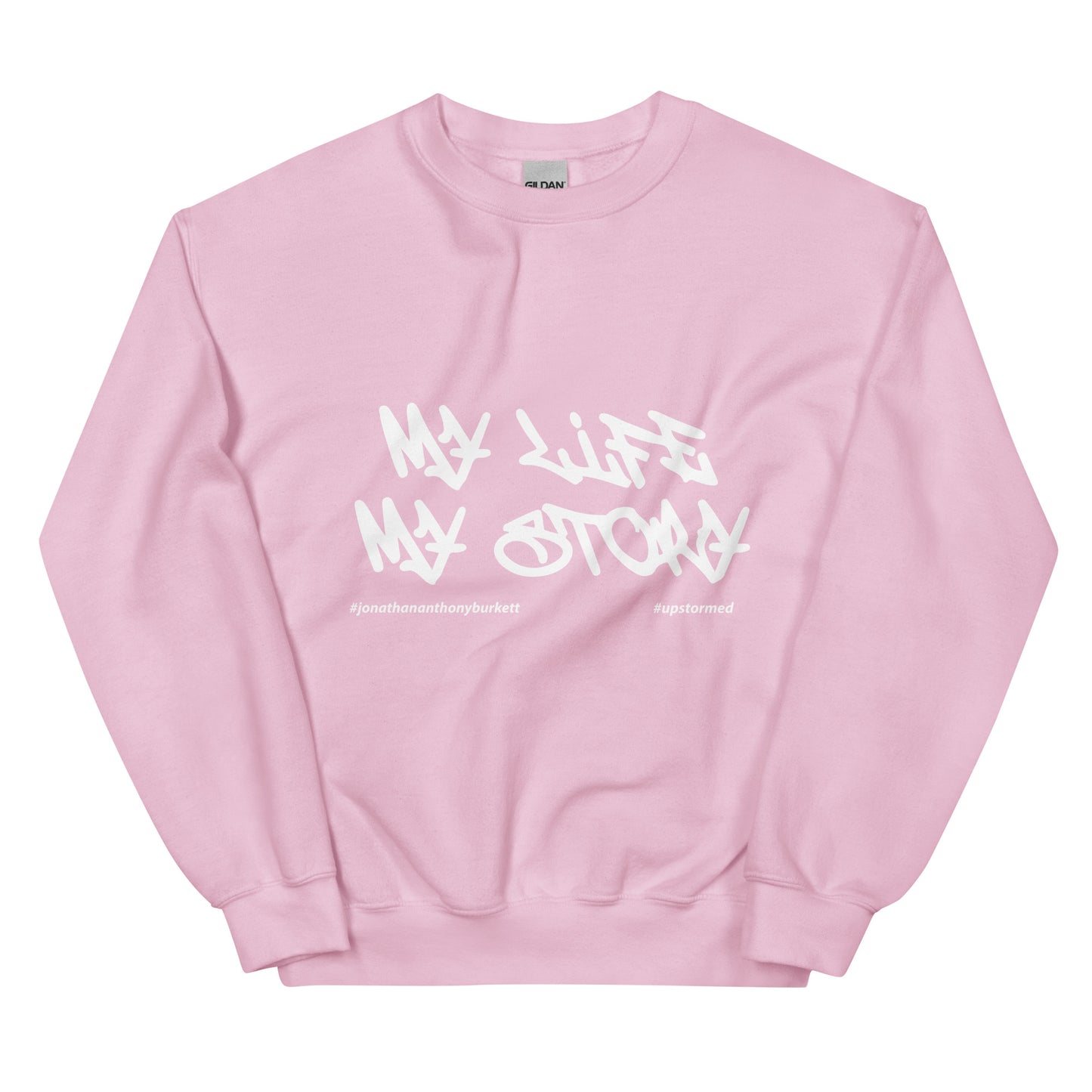 My Life My Story Upstormed Sweatshirt in Light Pink — front view