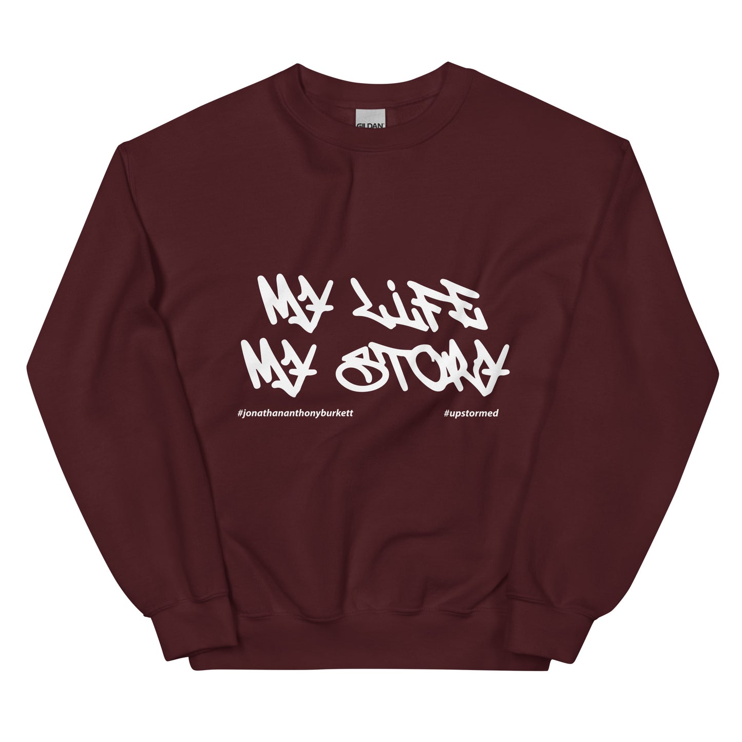 My Life My Story Upstormed Sweatshirt in Maroon — front view