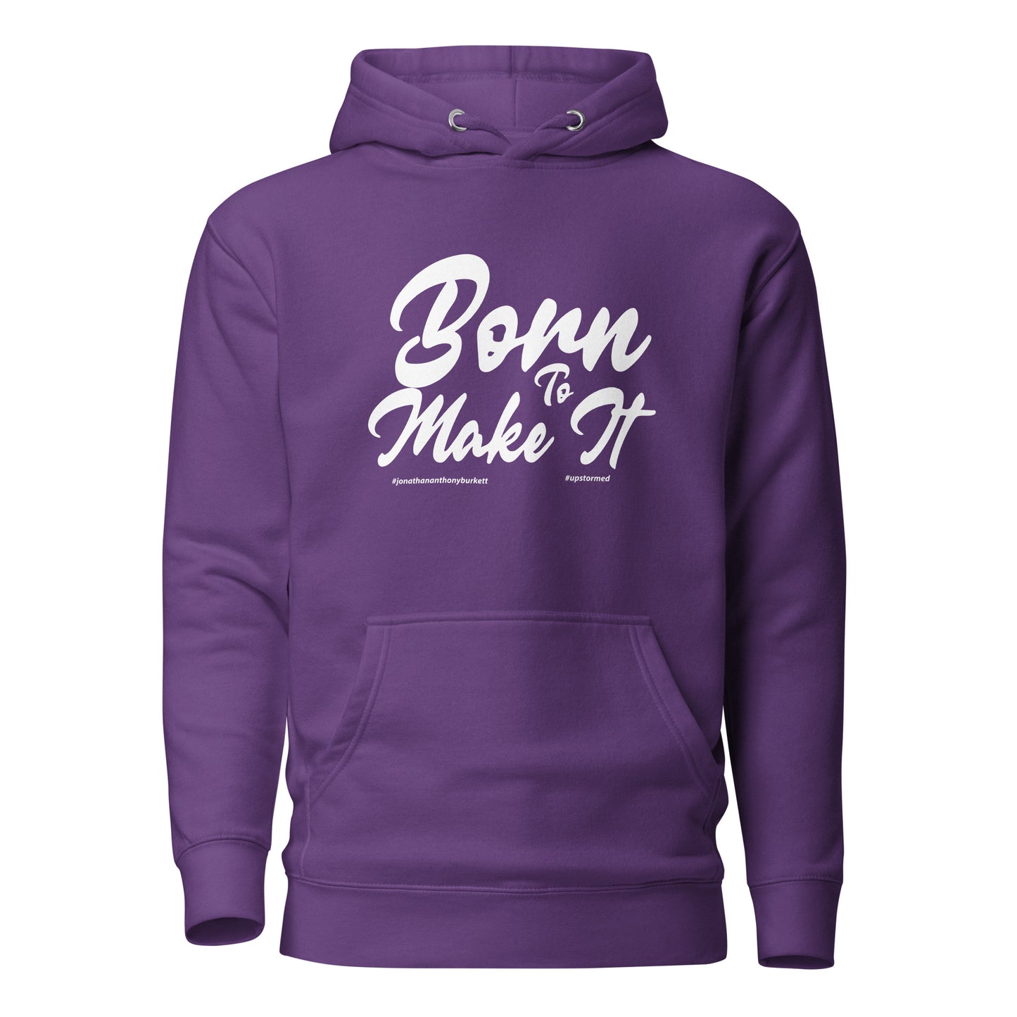 Born To Make It Upstormed Hoodie in Purple — front view