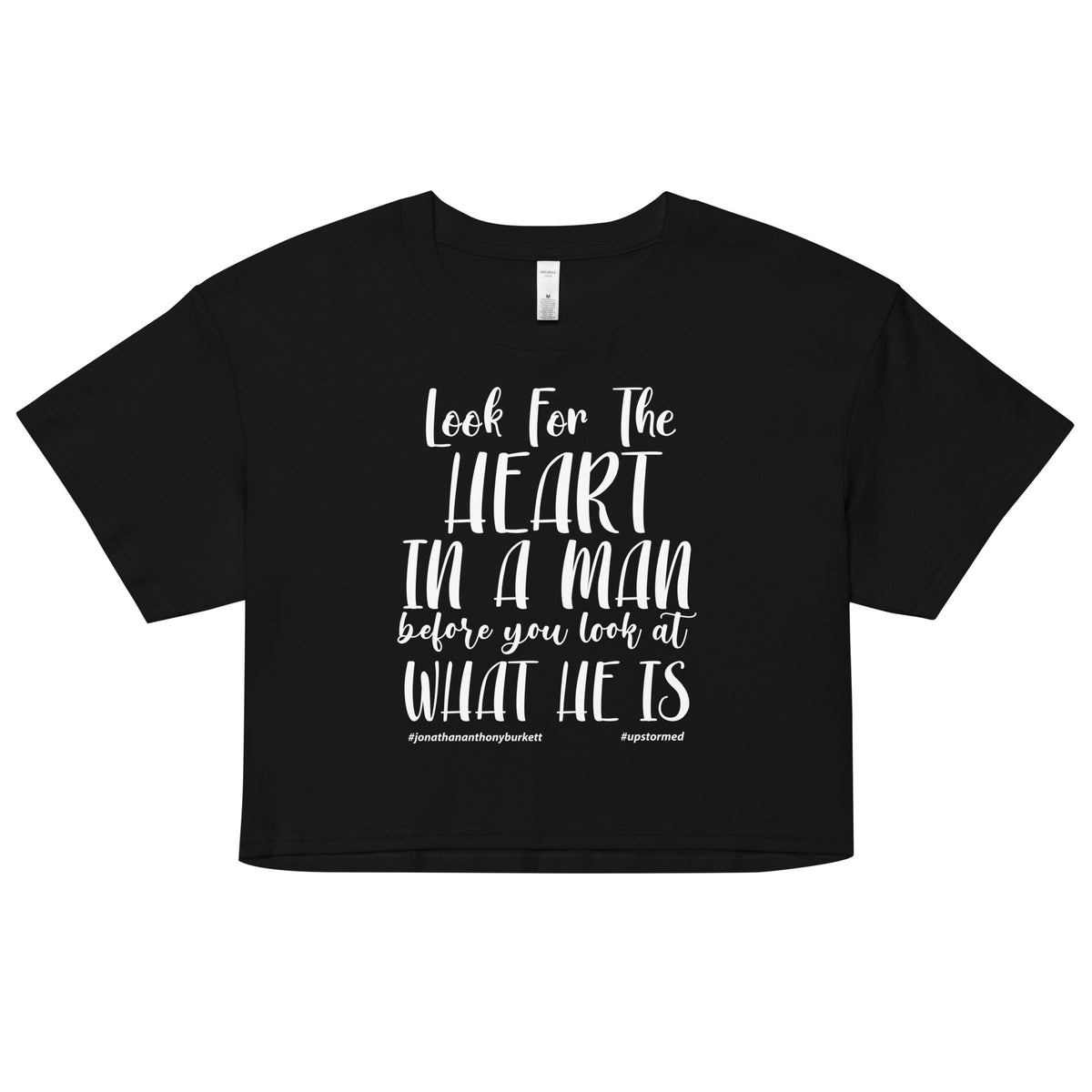 Look For The Heart In A Man Upstormed Women’s Crop Top