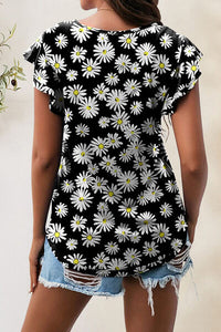 Printed Round Neck Short Sleeve T-Shirt