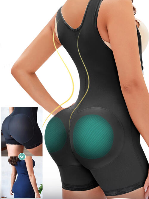 Full Size Side Zip Up Wide Strap Shapewear – product image 1