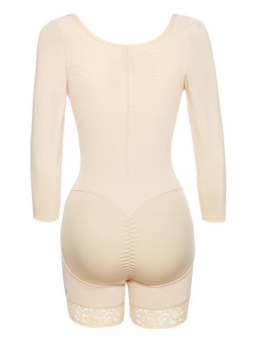 Full Size Zip Up Lace Detail Long Sleeve Shapewear – product image 13