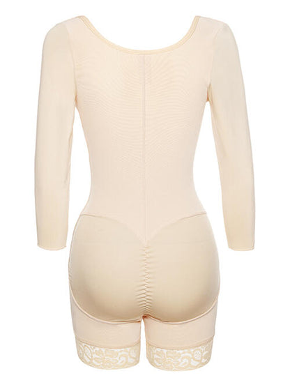 Full Size Zip Up Lace Detail Long Sleeve Shapewear – product image 13