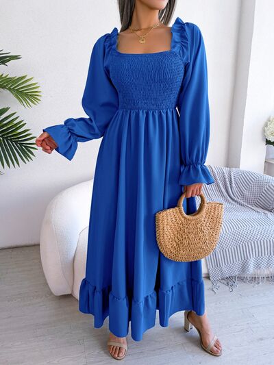 Smocked Square Neck Flounce Sleeve Dress – product image 31
