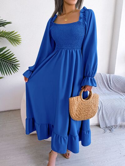 Smocked Square Neck Flounce Sleeve Dress – product image 28