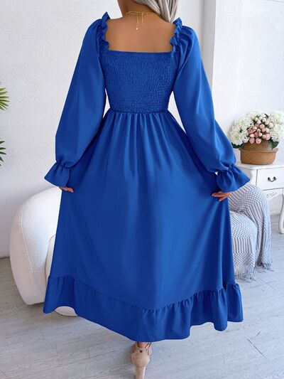 Smocked Square Neck Flounce Sleeve Dress – product image 30