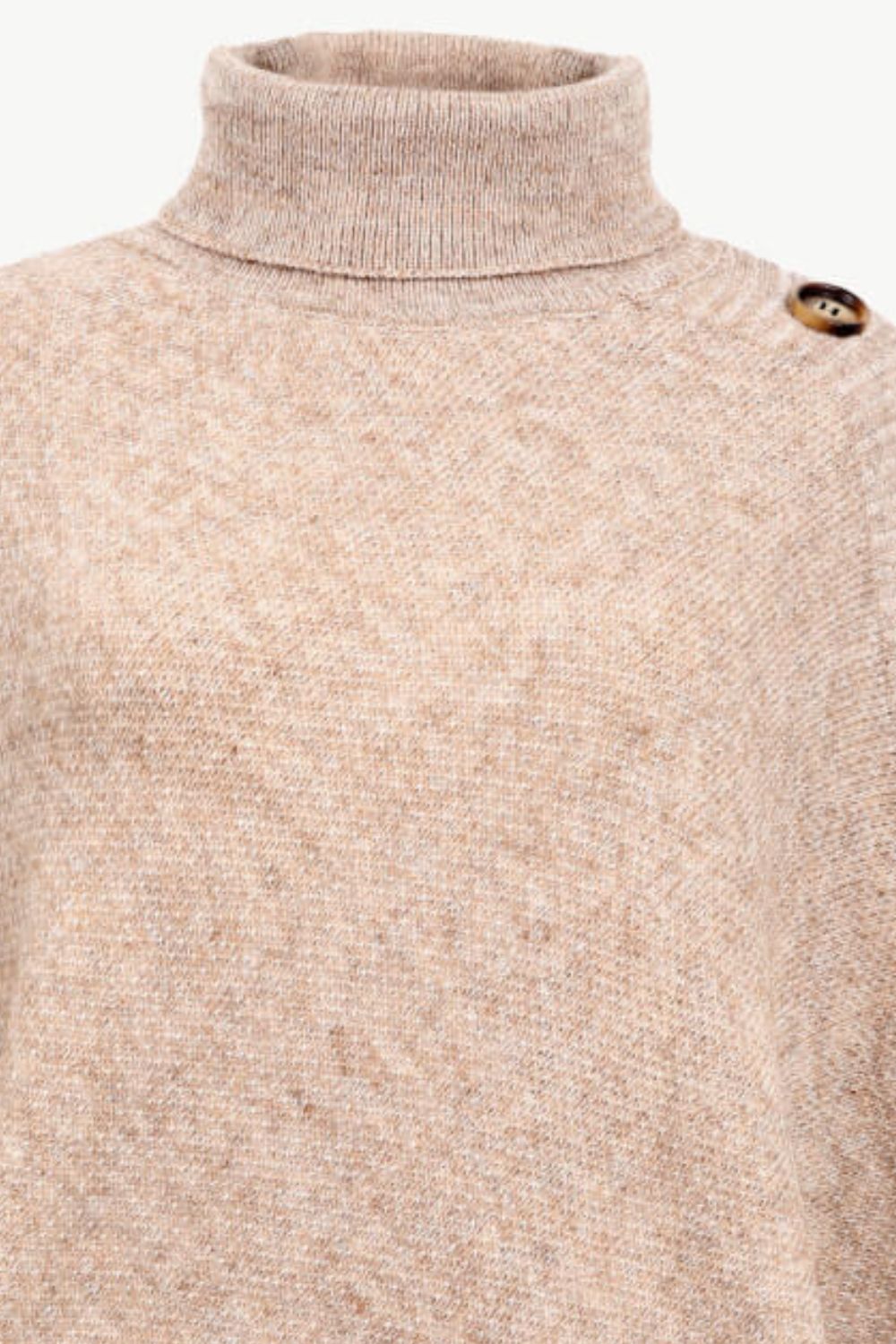 Turtleneck Buttoned Poncho – product image 22