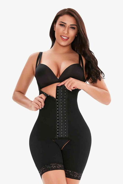 Full Size Hook-and-Eye Lace Trim Shaping Bodysuit – product image 1