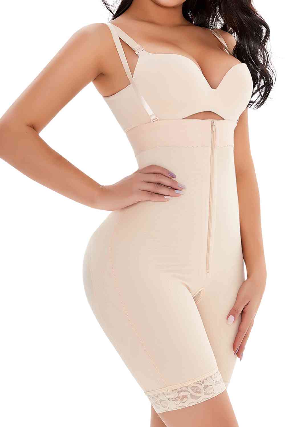 Full Size Lace Detail Zip-Up Under-Bust Shaping Bodysuit – product image 6