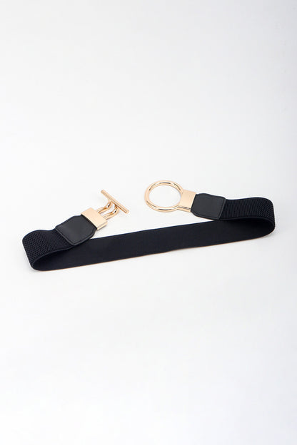 Circle Shape Buckle Zinc Alloy Buckle PU Leather Belt
