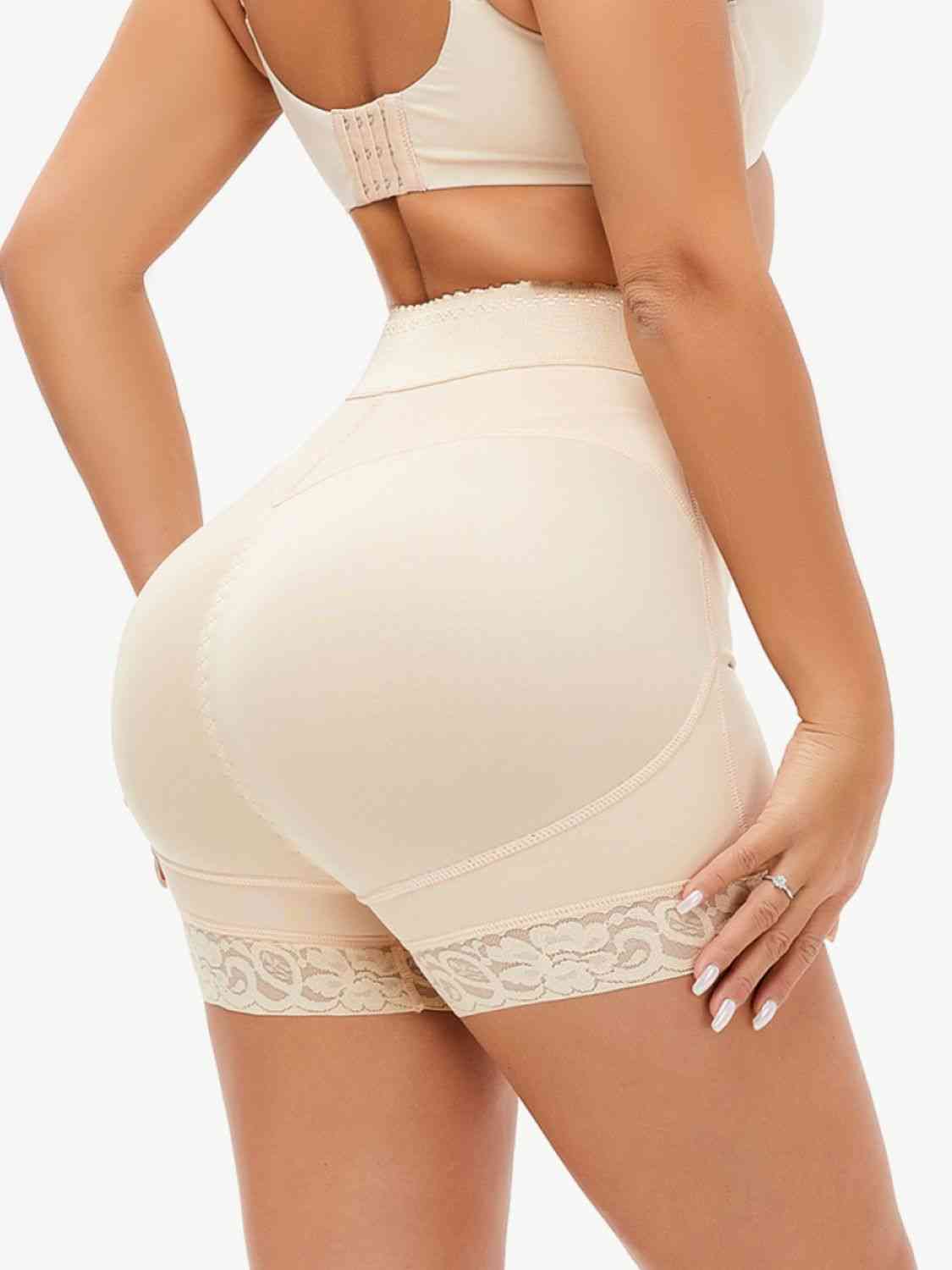 Full Size Zip-Up Lace Trim Shaping Shorts – product image 2