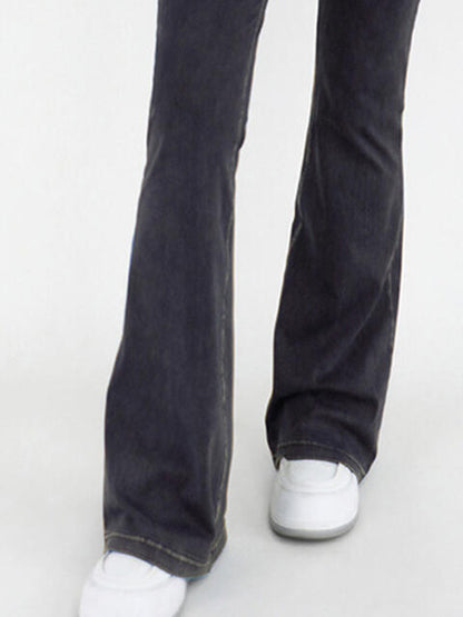 Wide Waistband Bootcut Jeans with Pockets – product image 12