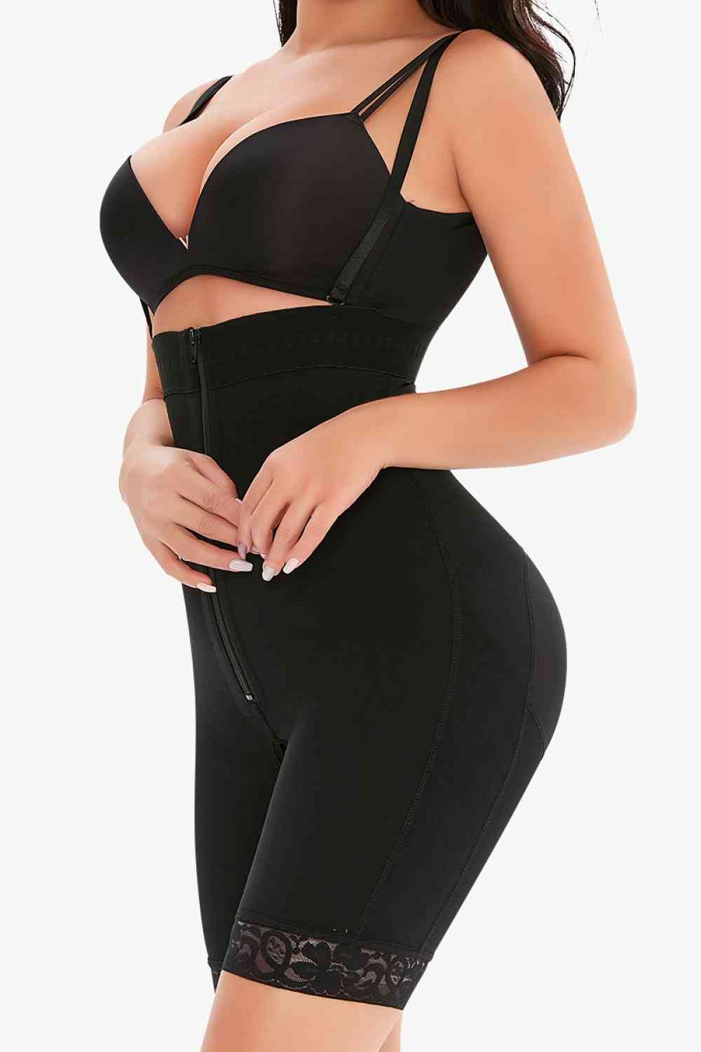 Full Size Lace Detail Zip-Up Under-Bust Shaping Bodysuit – product image 3