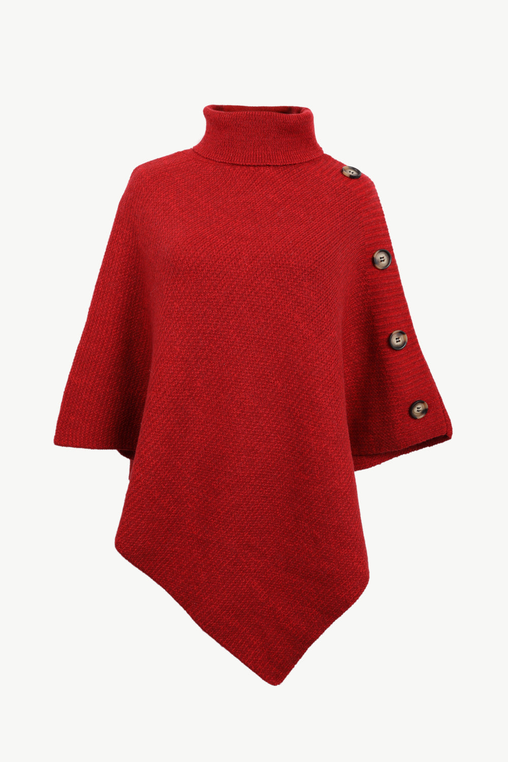 Turtleneck Buttoned Poncho – product image 8