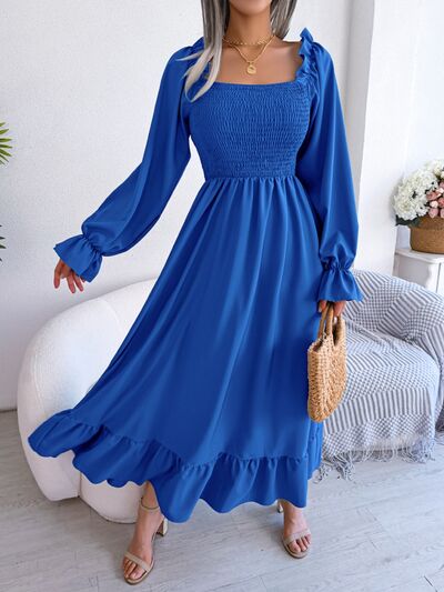 Smocked Square Neck Flounce Sleeve Dress – product image 29