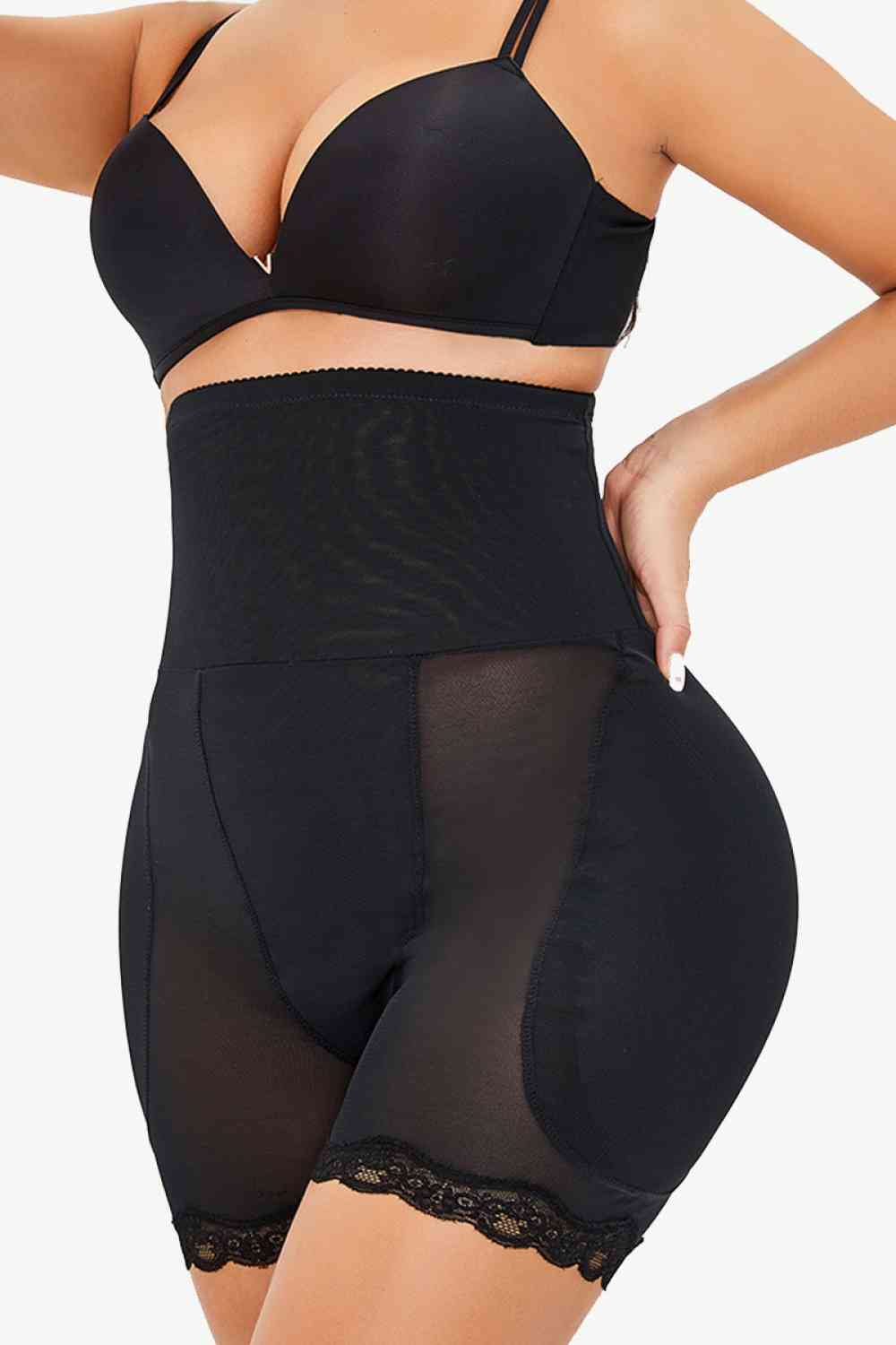 Full Size Lace Trim Pull-On Lifting Shaping Shorts – product image 1