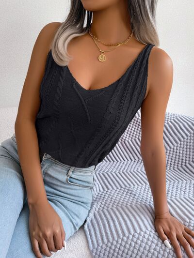 Cable-Knit Scoop Neck Knit Vest – product image 16