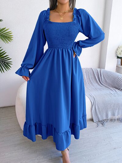 Smocked Square Neck Flounce Sleeve Dress – product image 26