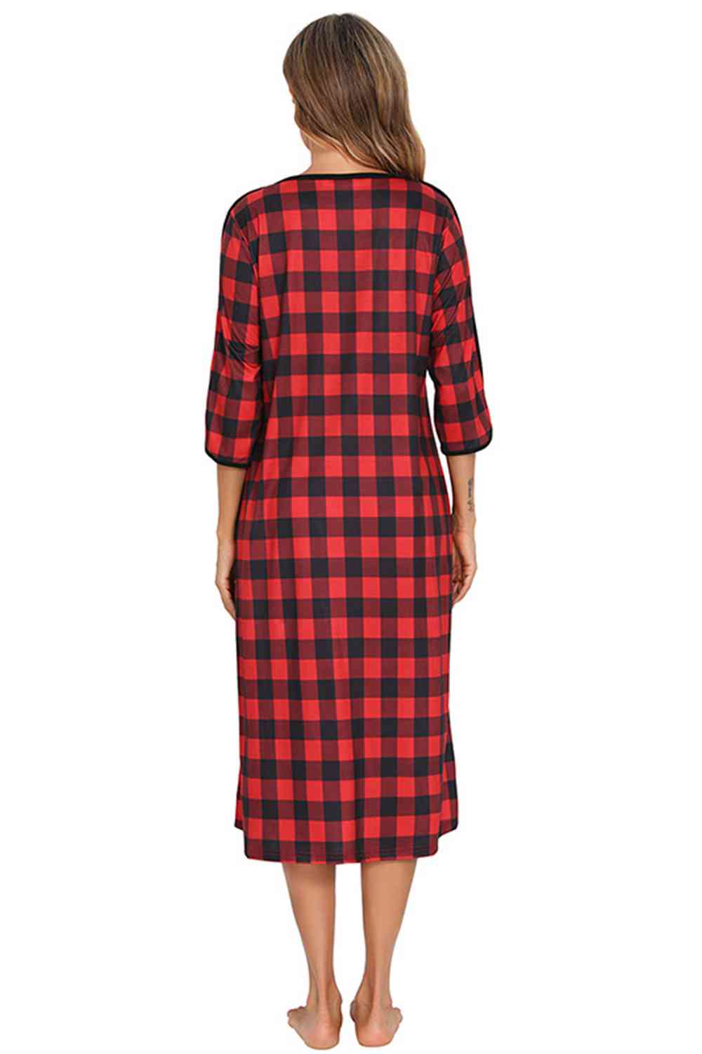 Round Neck Three-Quarter Sleeve Midi Night Dress – product image 27
